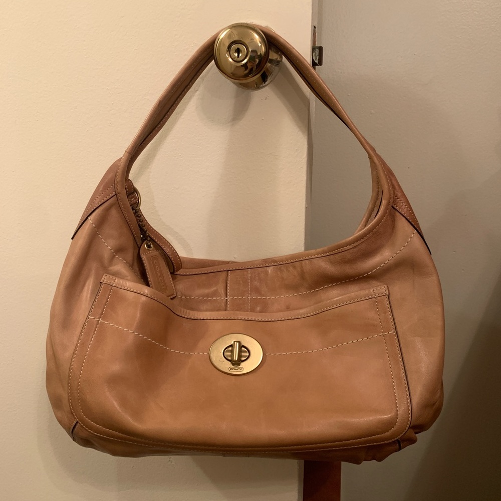 COACH Ergo Large Tan Leather Hobo Shoulder Bag Purse No. 10741